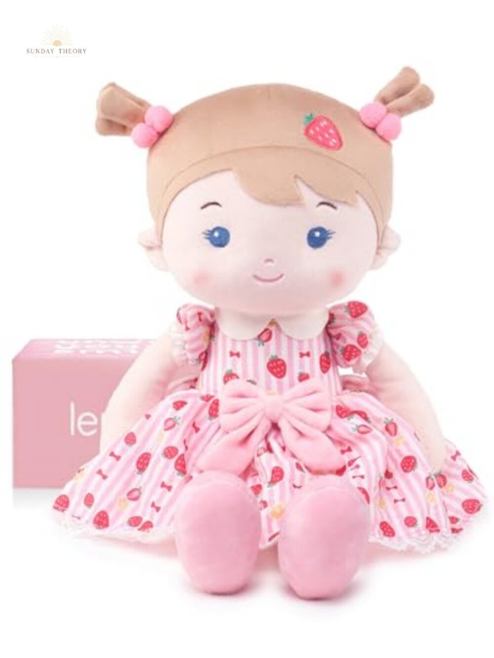 Soft Plush Rag Doll 16 inch, First Doll for Baby Girl, Cuddly Toy, Gift